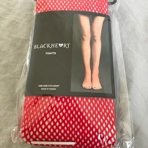 Red fishnet tights